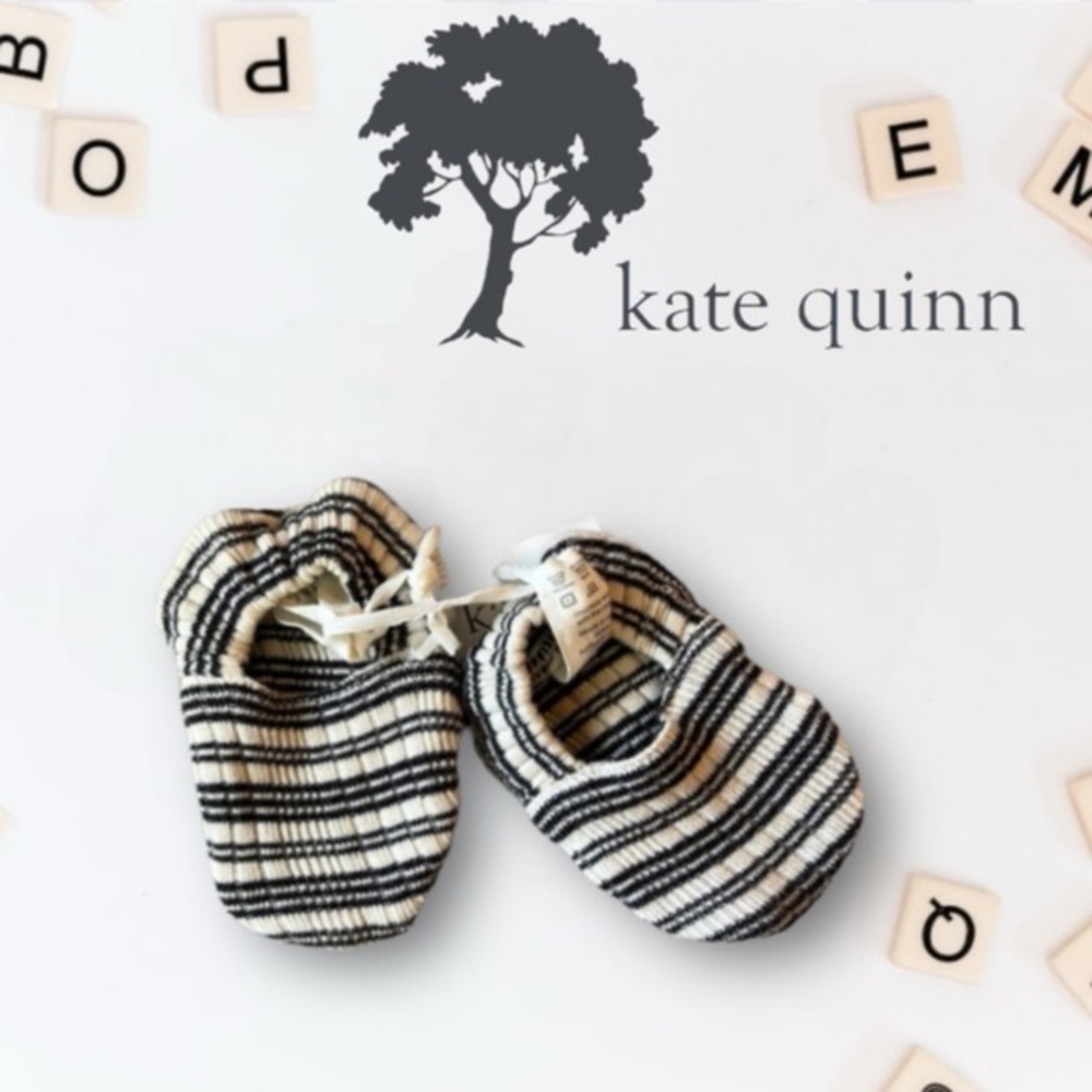 Kate Quinn Dinosaur Striped Baby Booties